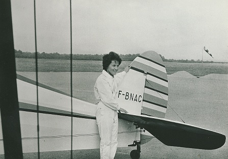 Reine Lacour am Flugplatz Karlsruhe-Forchheim 1966